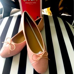 French Sole Amelie pink croc 40.5 NWT